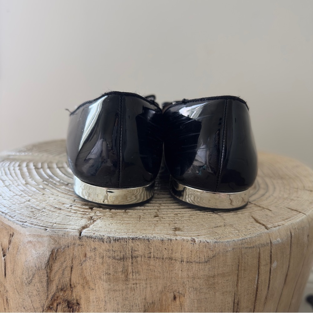 Zara Moccasin Black Patent Loafers with Tassels 7.5 US/38 EU - Picture 5 of 12